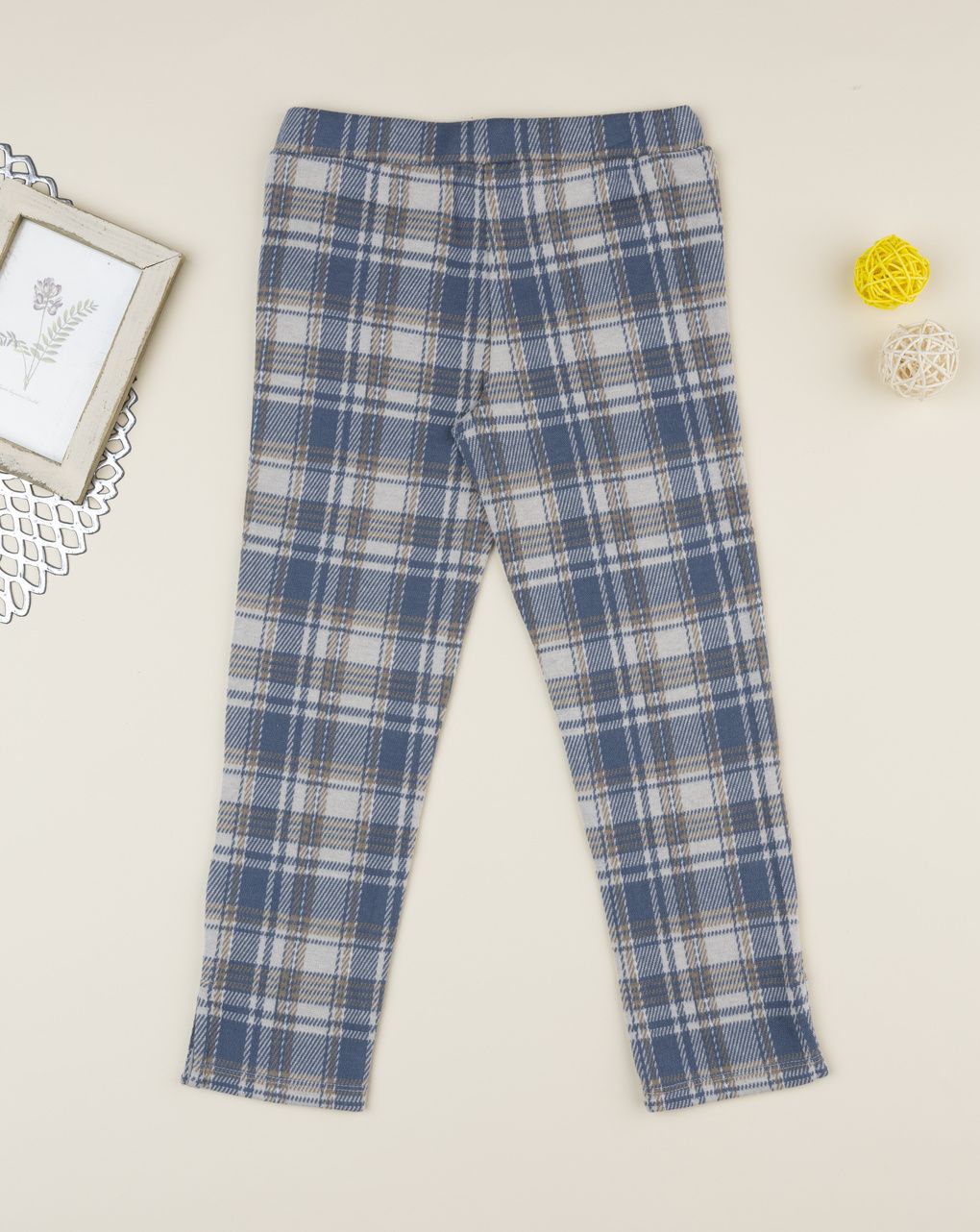 παιδικό κολάν καρό μπλε/καφέ για κορίτσι - Prénatal