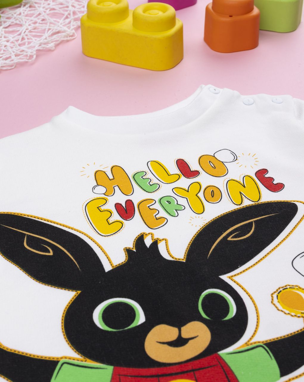 βρεφική πιτζάμα λευκή/πορτοκαλί bing για αγόρι - Prénatal