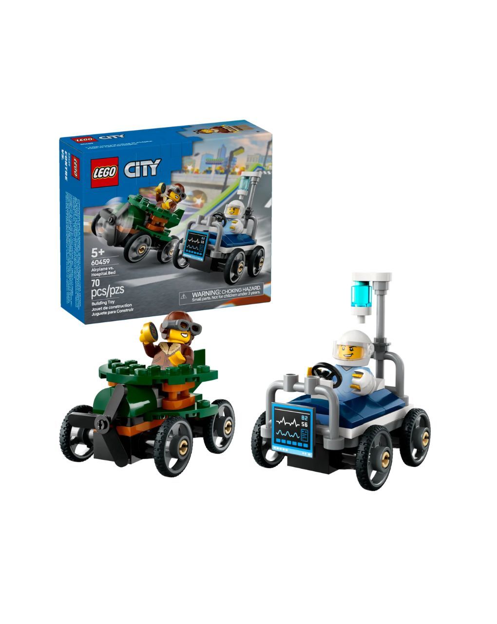 Lego city airplane vs. hospital bed race car pack 60459 - LEGO