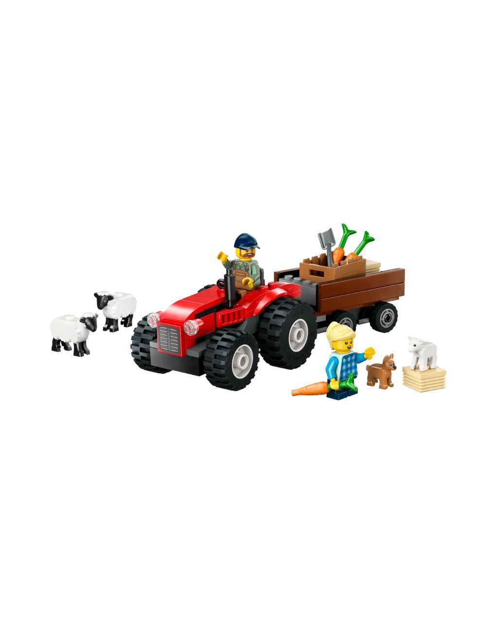 Lego city red farm tractor with trailer & sheep 60461 - Lego