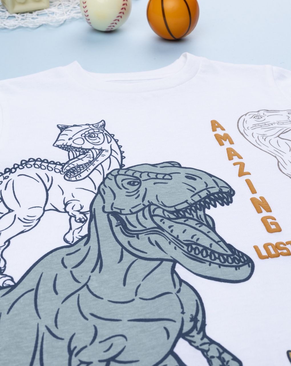 παιδική μπλούζα λευκή dinos για αγόρι - Prénatal