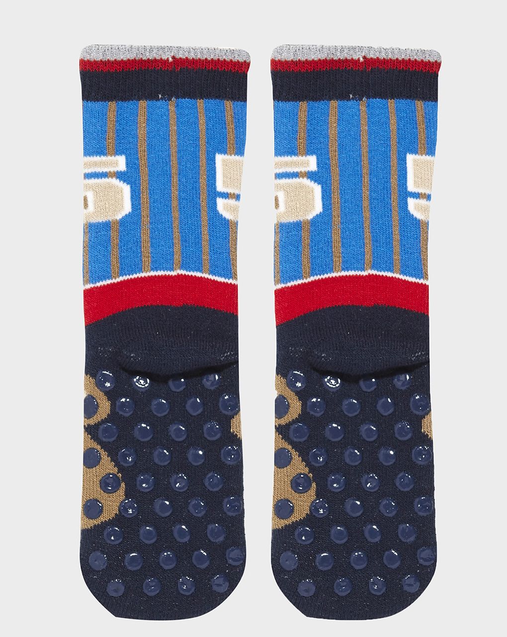 βρεφικές αντιολισθητικές κάλτσες με αρκουδάκι για αγόρι - Prénatal