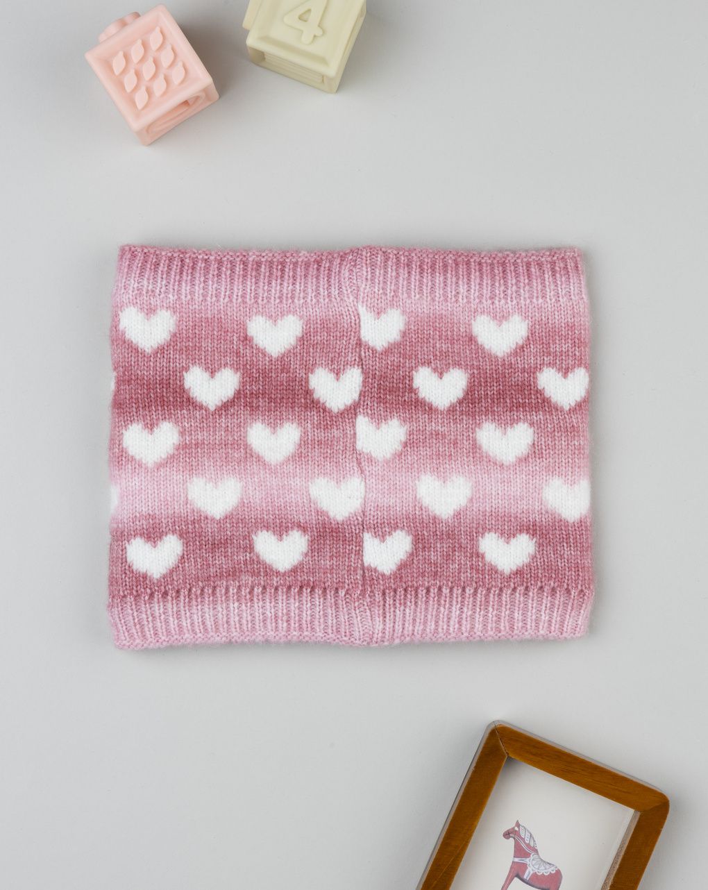 παιδικό κασκόλ λαιμός ροζ με καρδούλες για κορίτσι - Prénatal