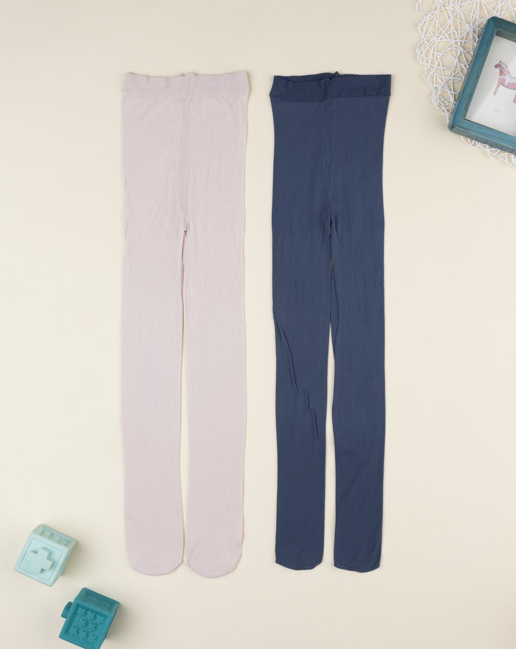 παιδικά καλσόν ροζ/μπλε πακέτο x2 για κορίτσι - Prénatal