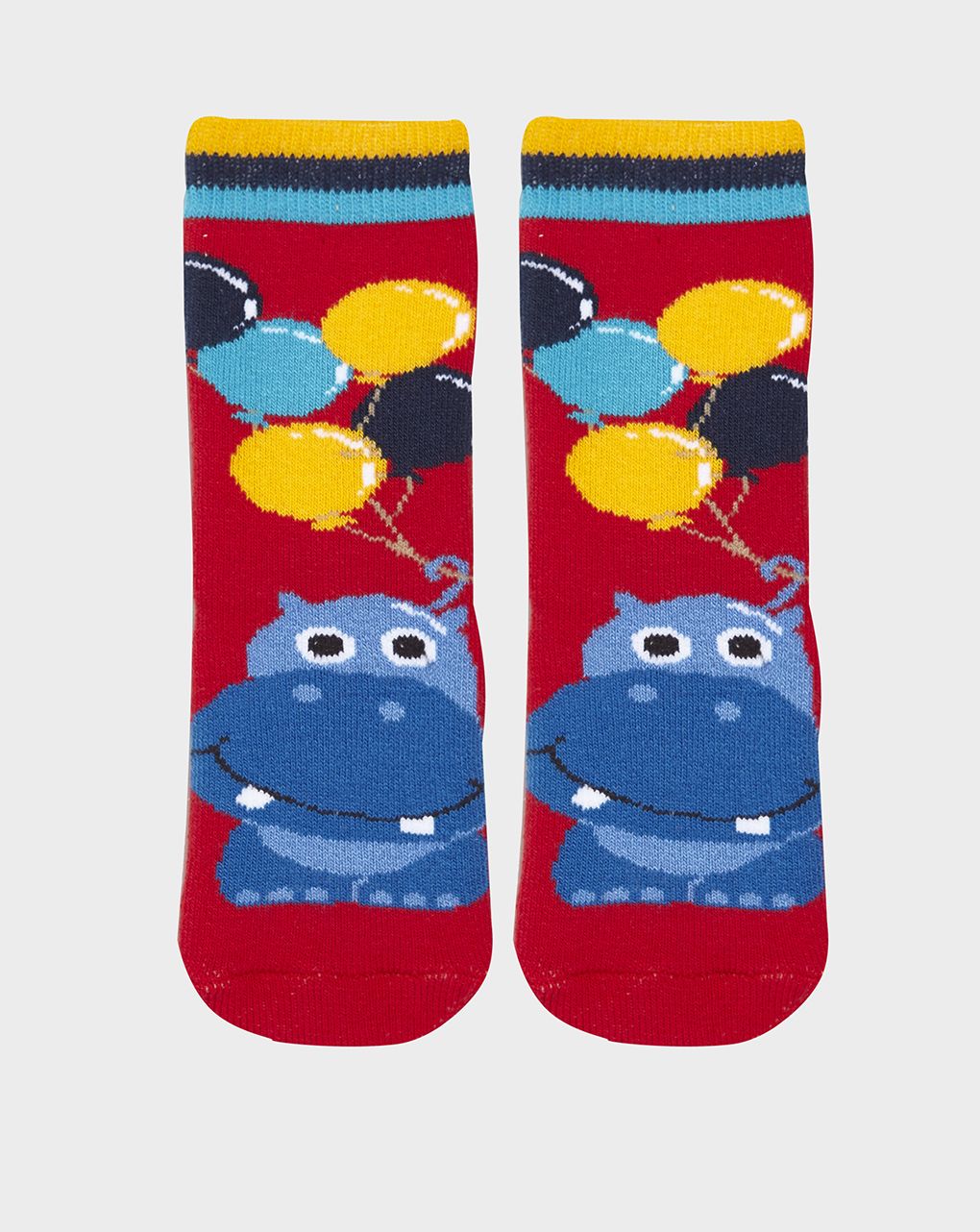 βρεφικές αντιολισθητικές κάλτσες με ιπποπόταμο για αγόρι