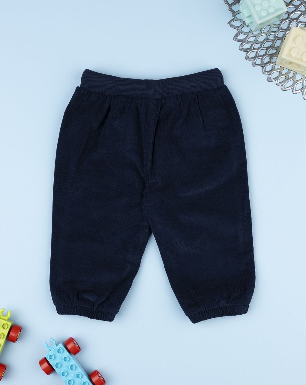 βρεφικό παντελόνι κοτλέ μπλε με σκυλάκι για αγόρι - Prénatal
