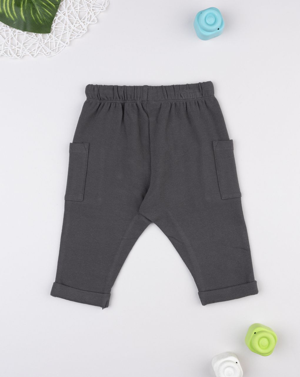 βρεφικό παντελόνι φόρμας γκρι με τσέπες για αγόρι - Prénatal