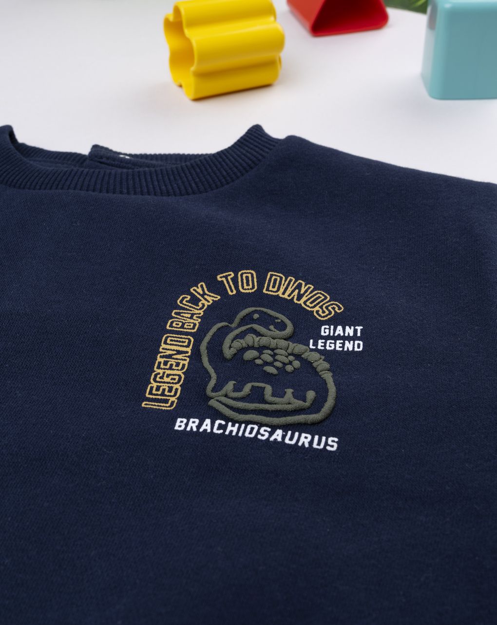 βρεφική μπλούζα φούτερ μπλε με δεινόσαυρο για αγόρι - Prénatal