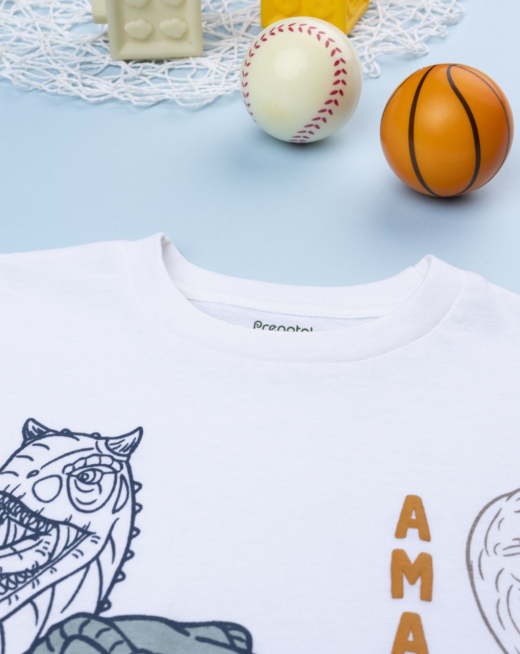 παιδική μπλούζα λευκή dinos για αγόρι - Prénatal