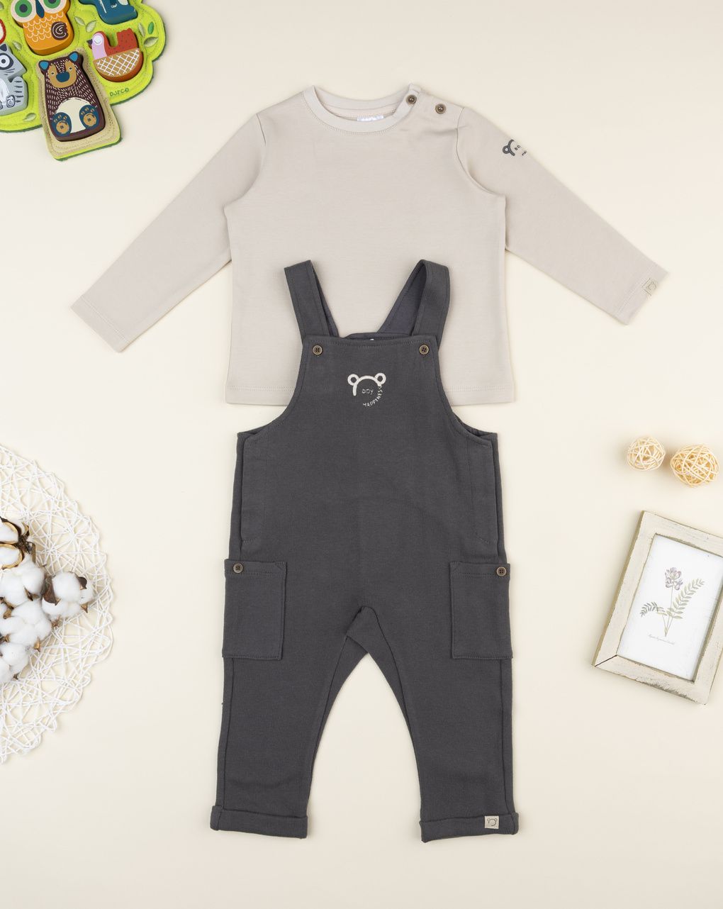 βρεφικό σετ μπλούζα σετ και σαλοπέτα για αγόρι