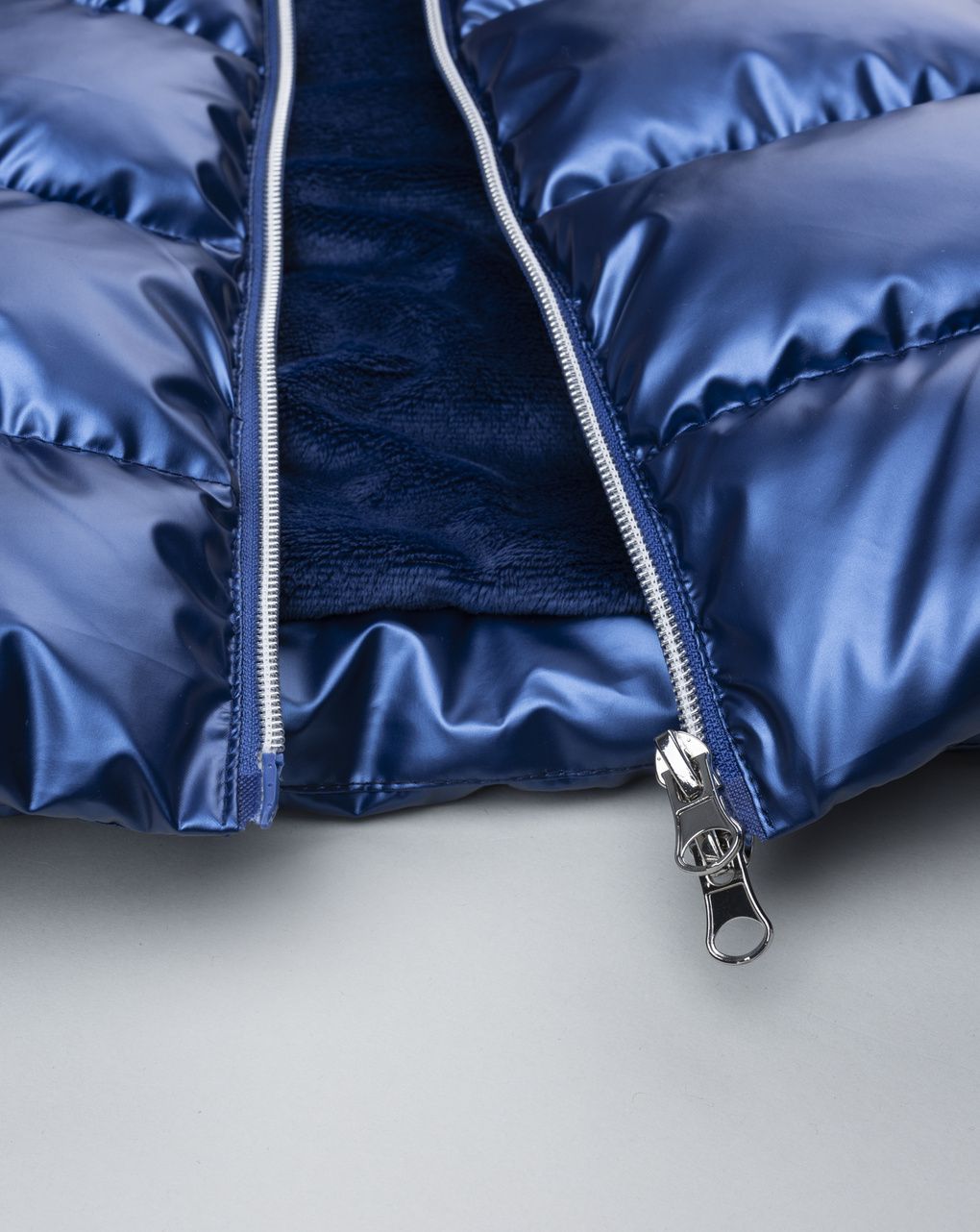 παιδικό μπουφάν puffer μπλε metallic για κορίτσι - Prénatal