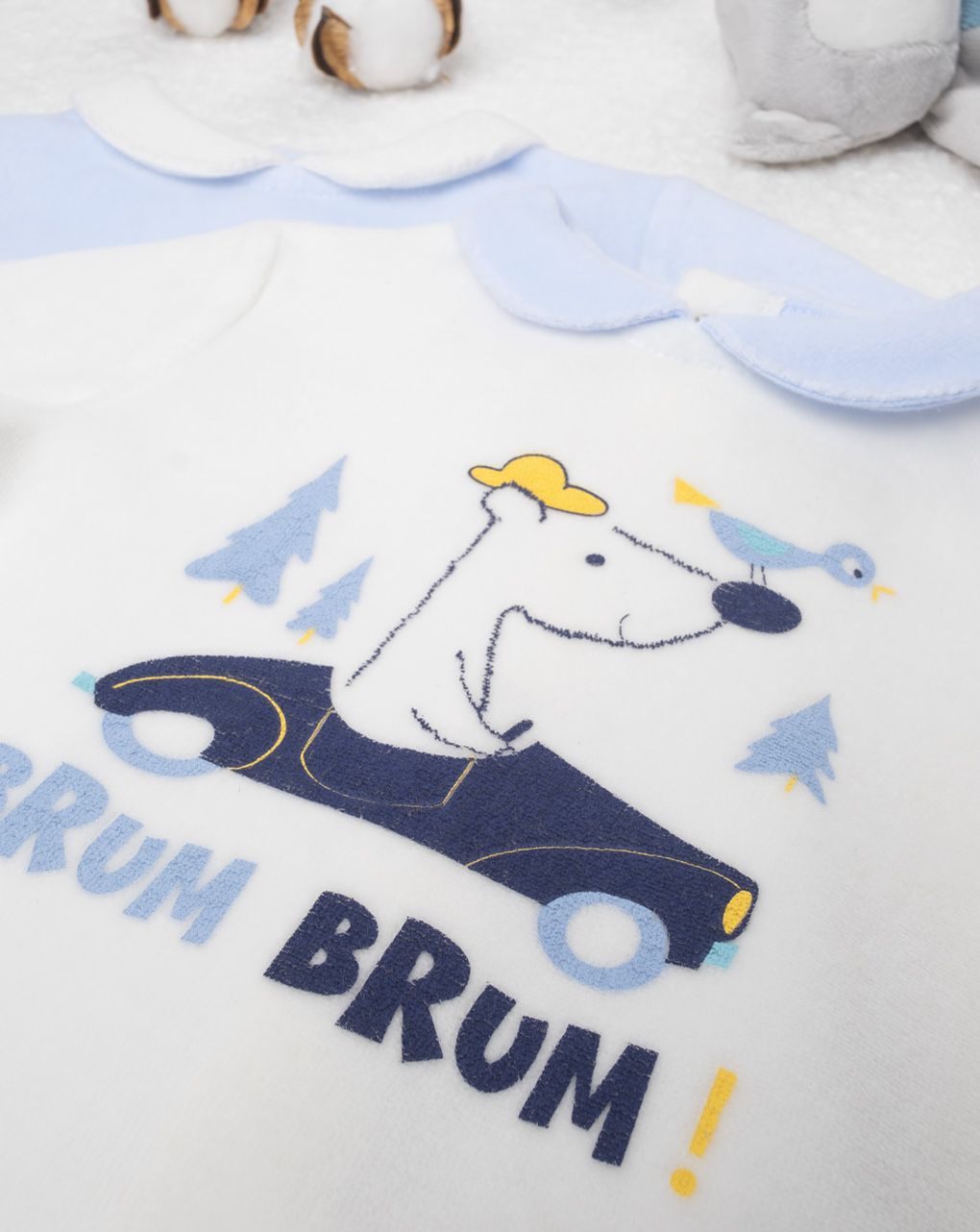 βρεφικά σετάκια σενίλ πακέτο x2 beep για αγόρι - Prénatal