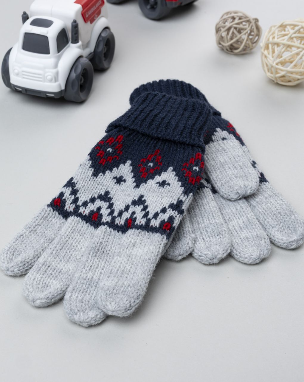 παιδικά γάντια γκρι/μπλε για αγόρι - Prénatal