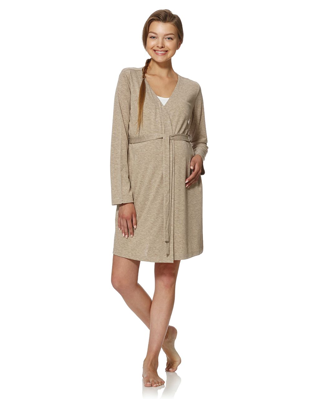 γυναικεία ρόμπα εγκυμοσύνης/θηλασμού μπεζ - Prénatal