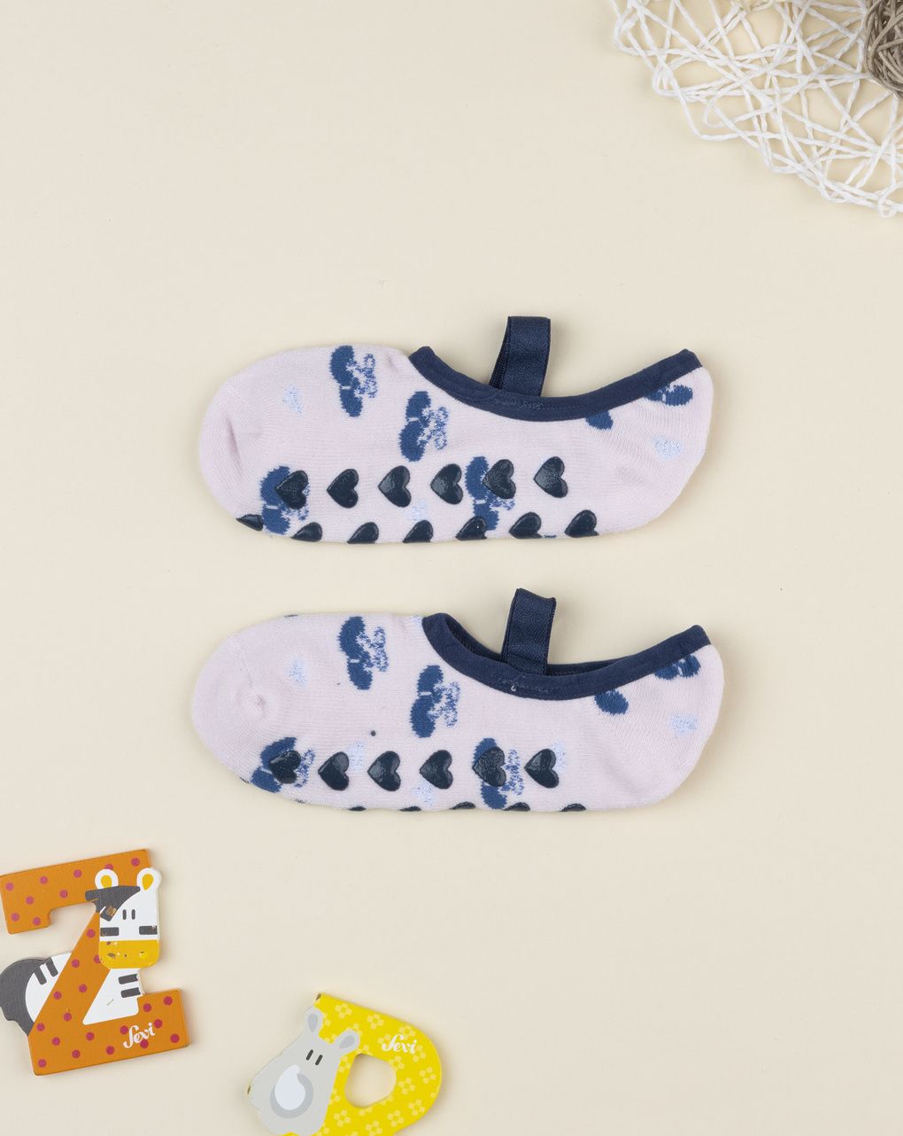 παιδικές αντιολισθητικές κάλτσες-μπαλαρίνες με κερασάκια για κορίτσι