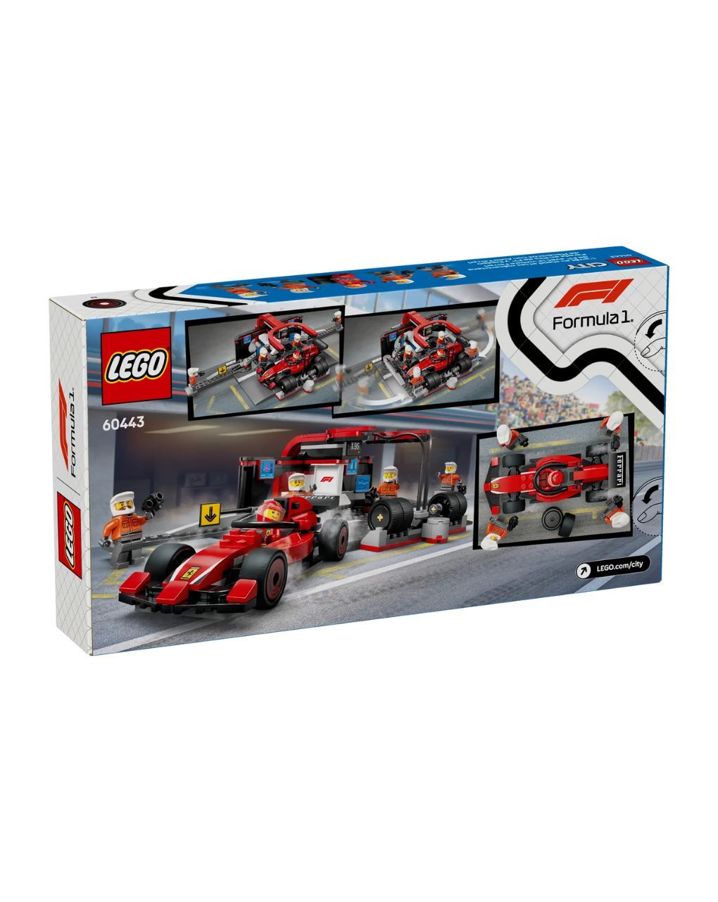 Lego city f1 pit stop & pit crew with ferrari car 60443 - Lego