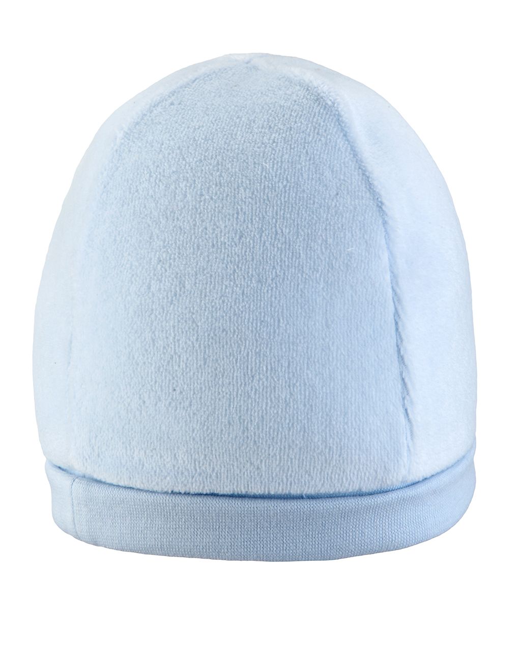 βρεφικό σκουφάκι σενίλ γαλάζιο για αγόρι