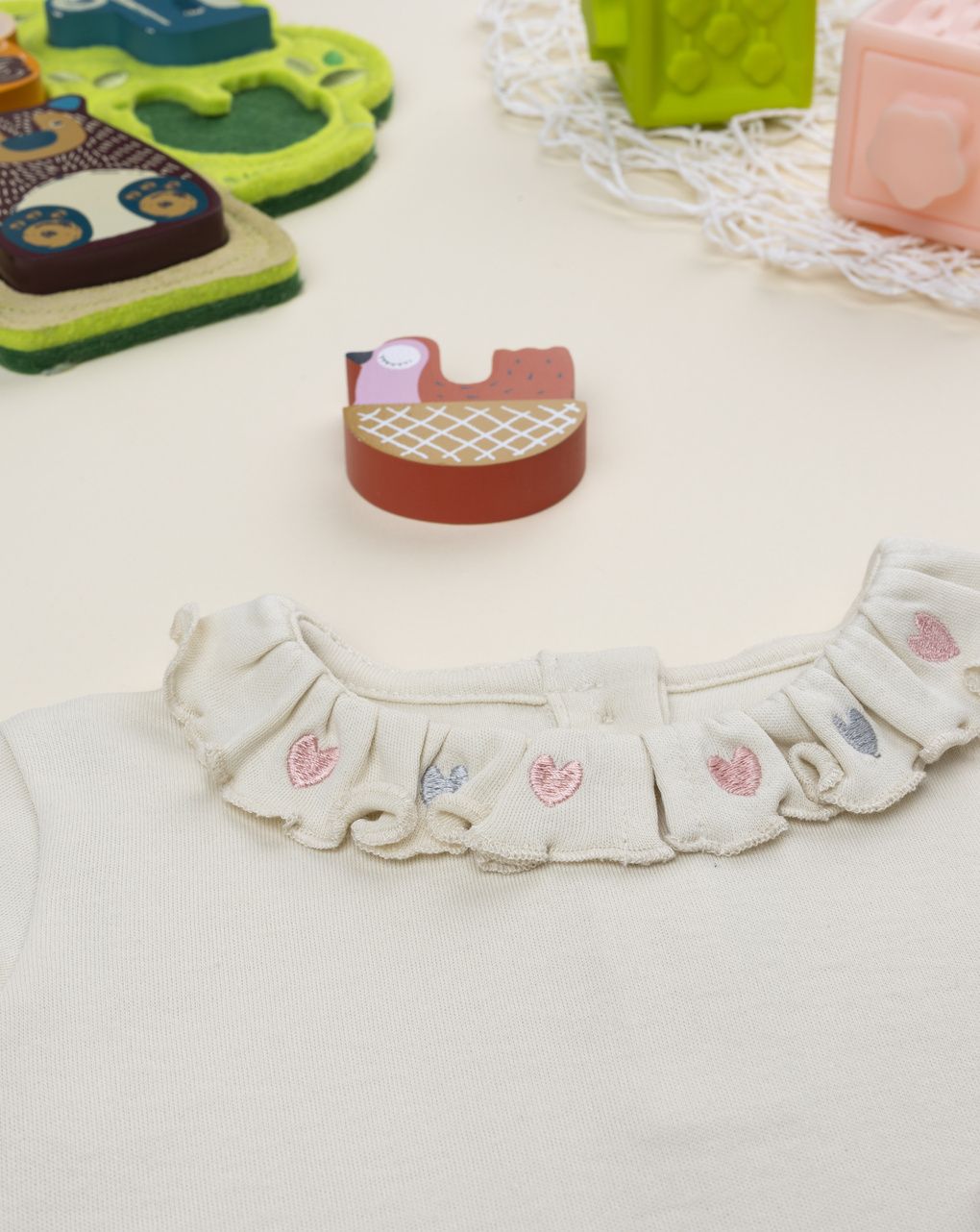 βρεφική μπλούζα μπεζ με βολάν για κορίτσι - Prénatal