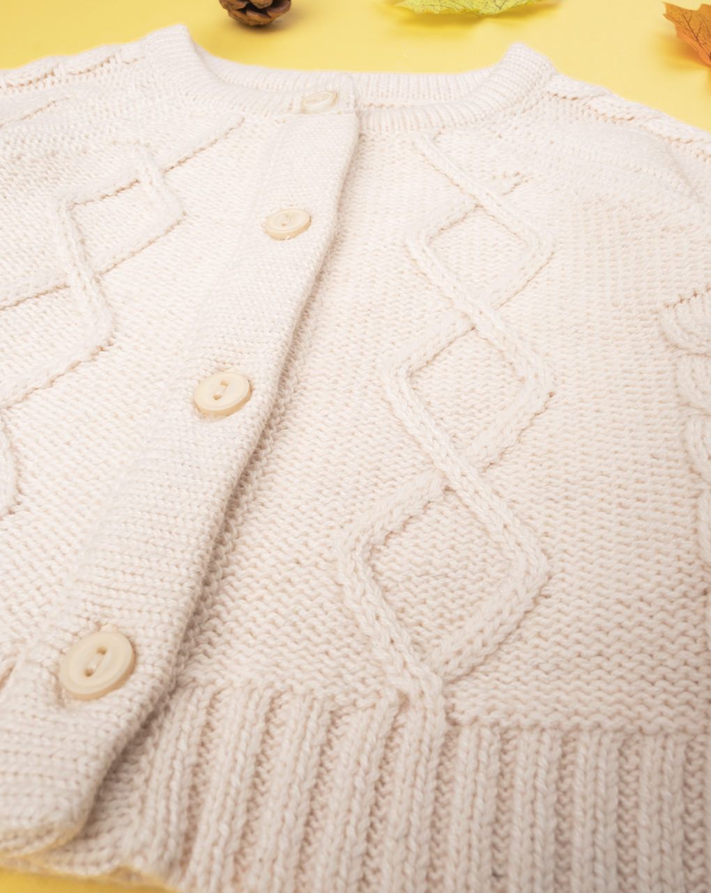 βρεφική ζακέτα πλεκτή μπεζ για κορίτσι - Prénatal