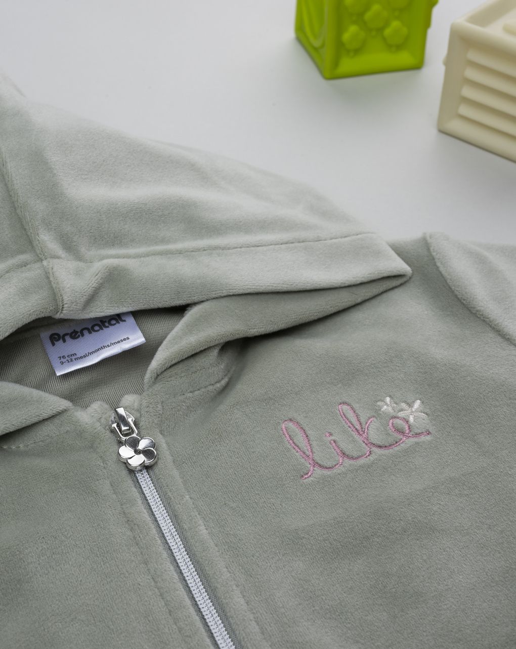 βρεφική ζακέτα σενίλ λαδί like για κορίτσι - Prénatal