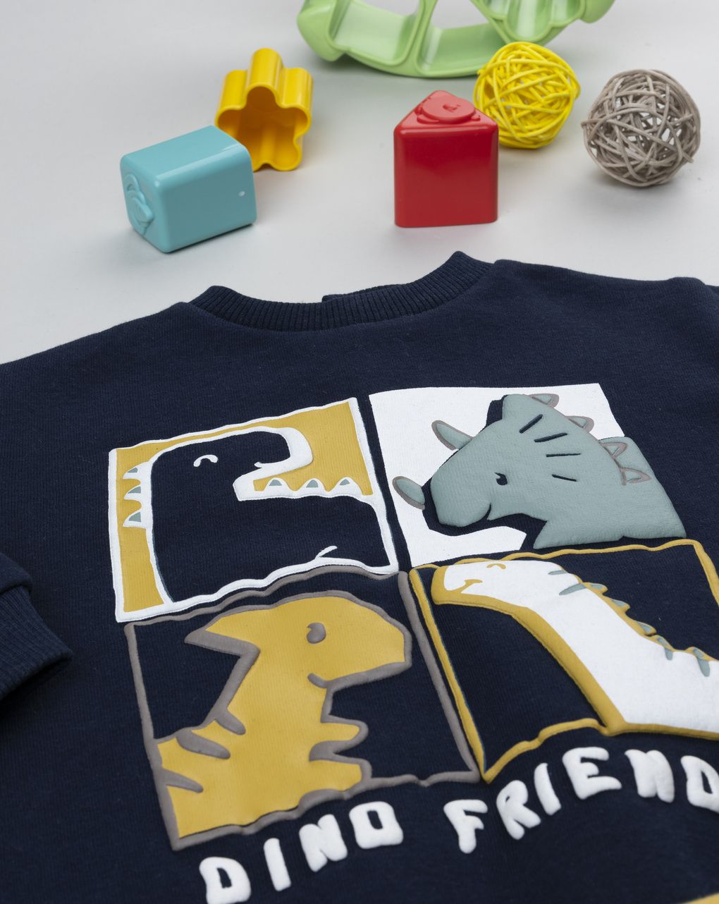 βρεφικό σετ μπλούζα φούτερ και φόρμα dino friends για αγόρι - Prénatal