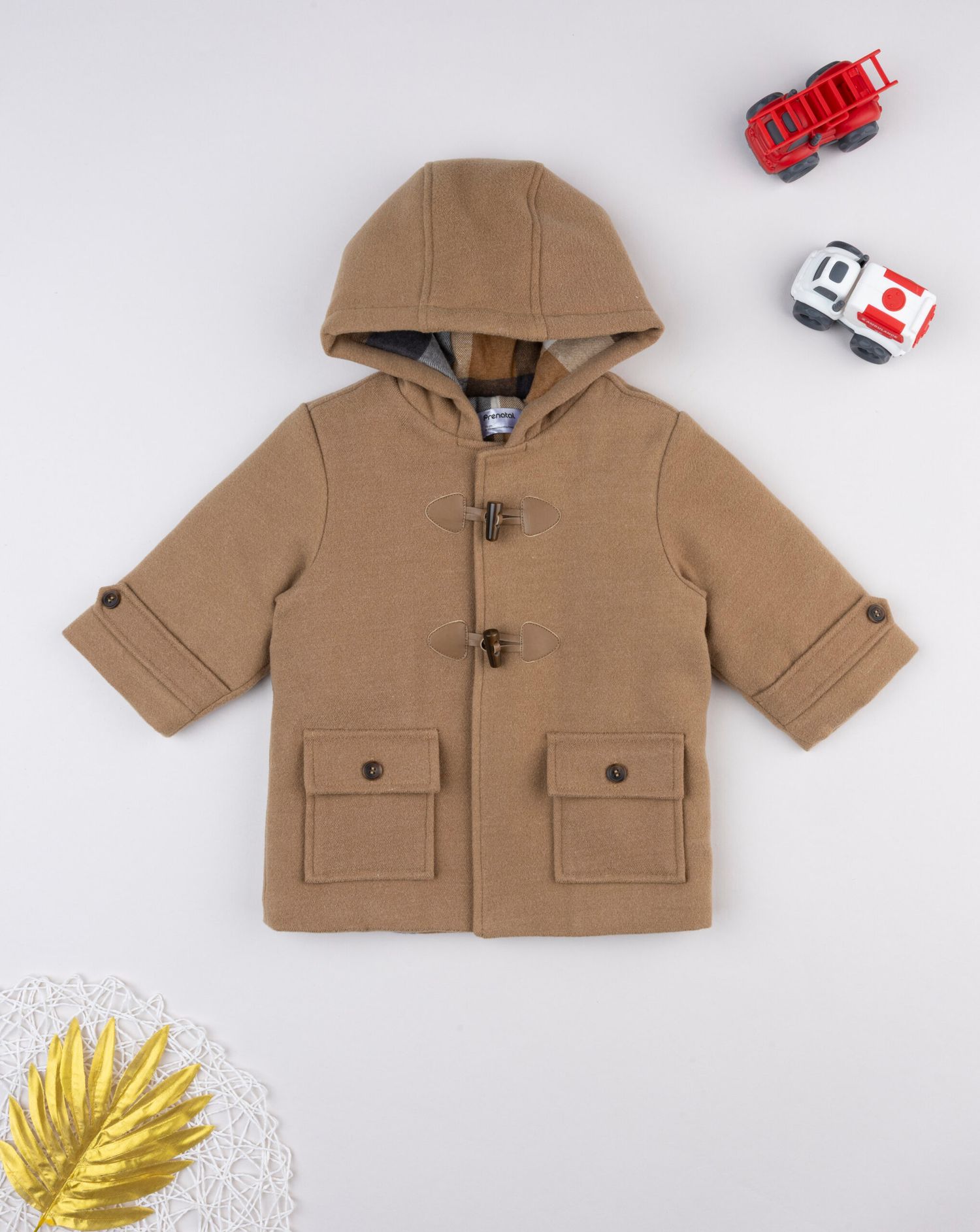 βρεφικό παλτό montgomery καφέ για αγόρι