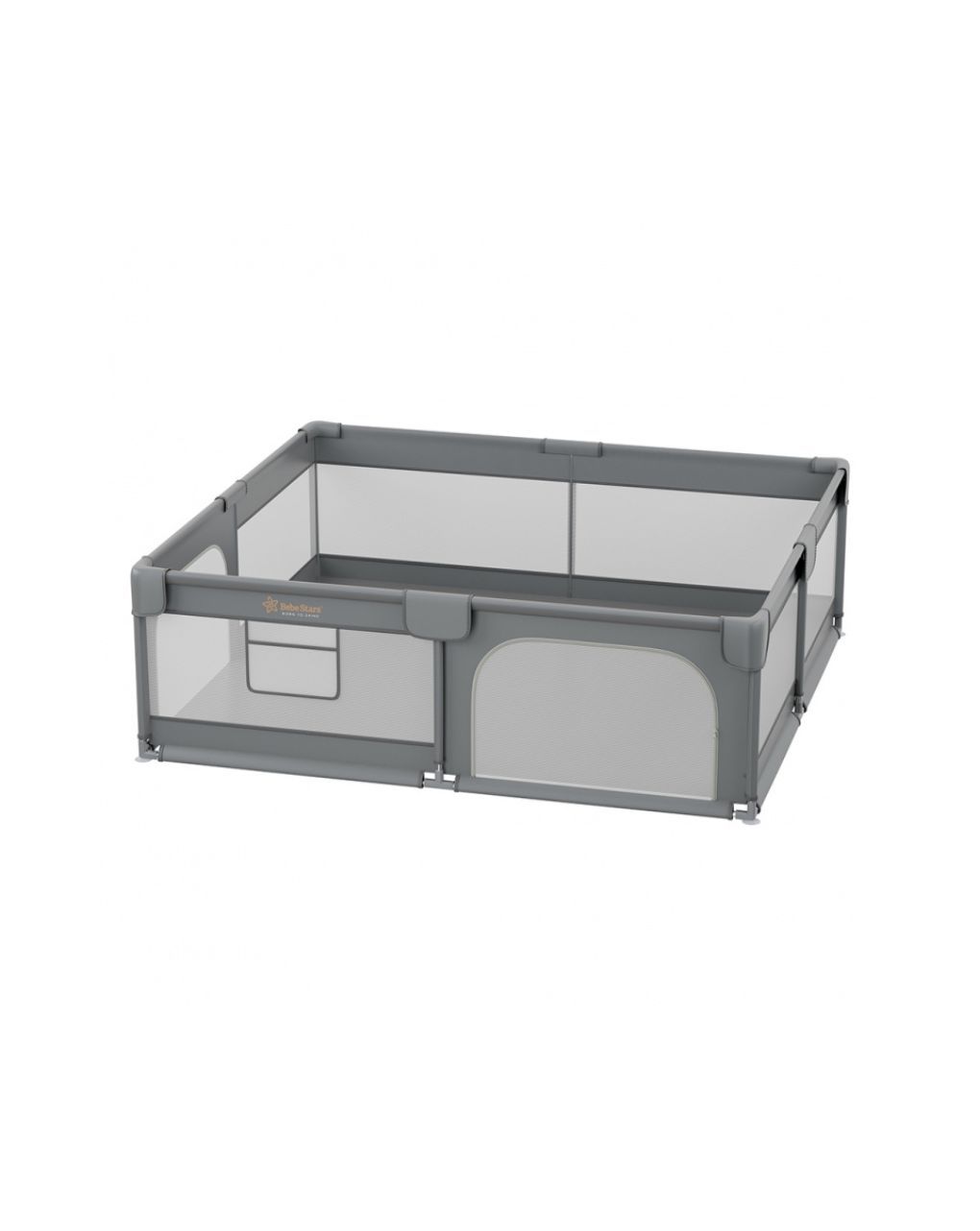 Bebe stars πάρκο για μωρά ορθογώνιο 180x200cm playzen grey 880-200