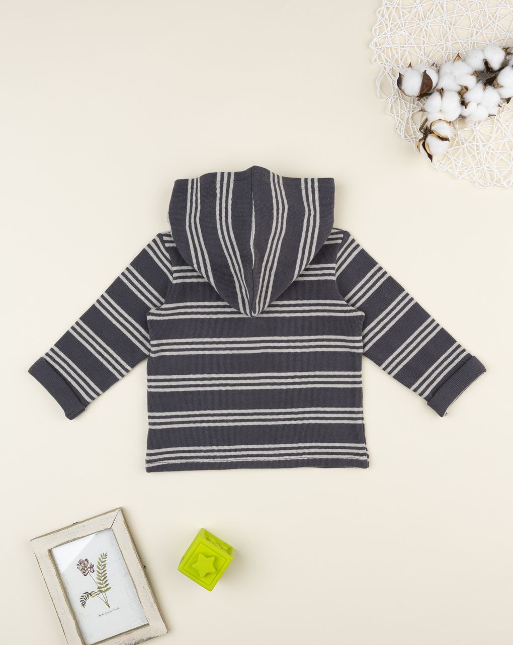 βρεφική μπλούζα γκρι ριγέ για αγόρι - Prénatal