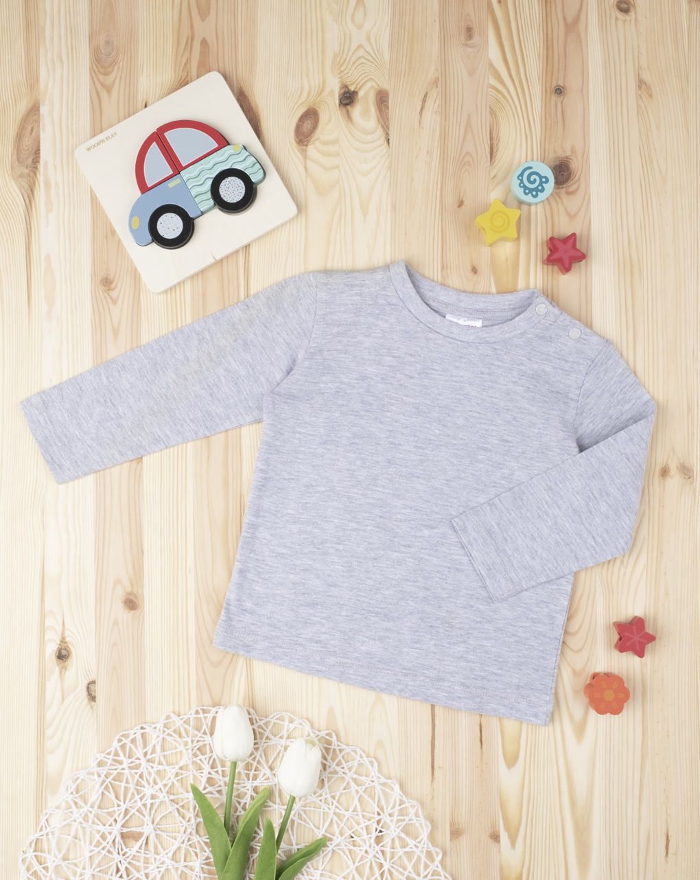 βρεφική μπλούζα γκρι για αγόρι