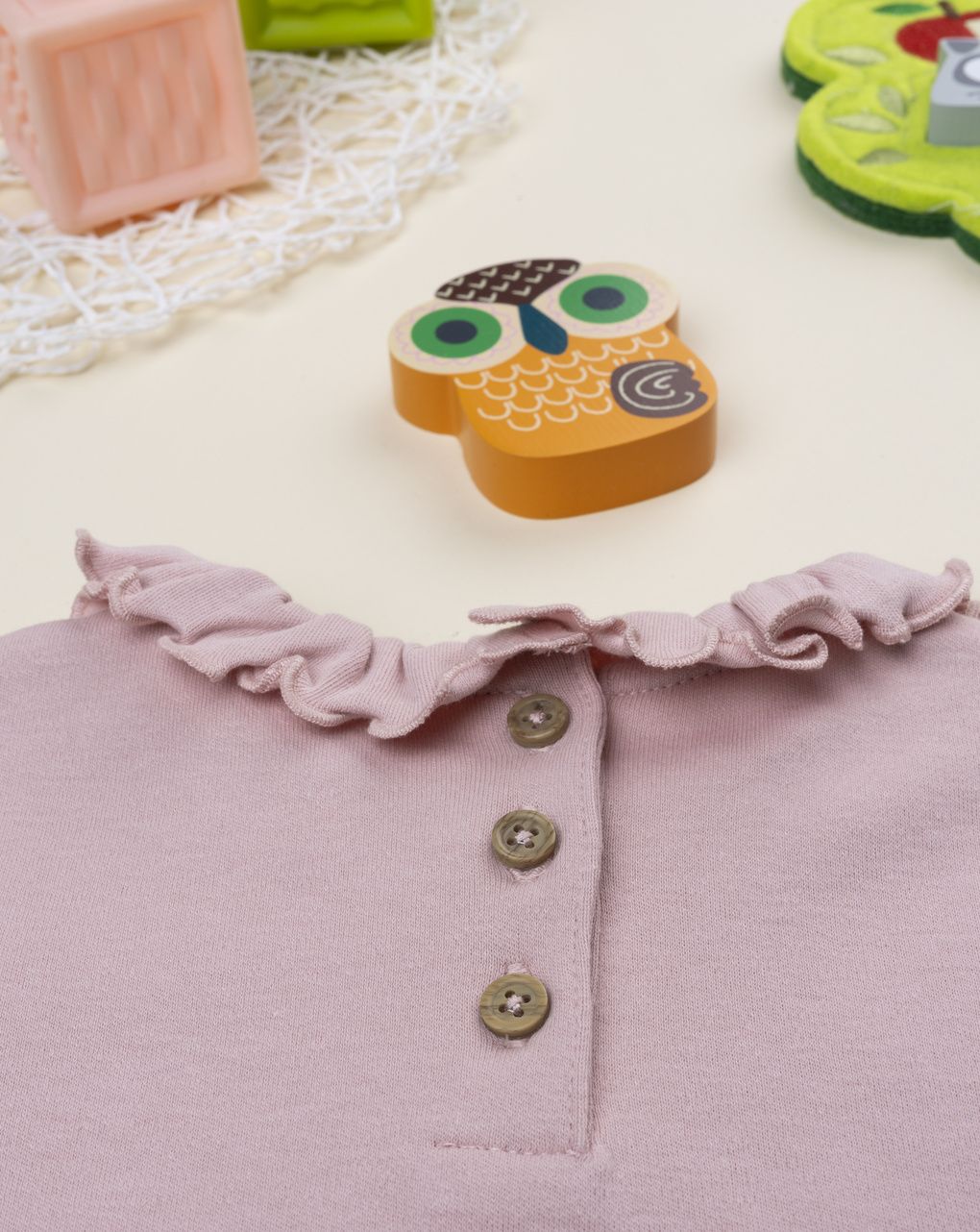 βρεφική μπλούζα ροζ με βολάν για κορίτσι - Prénatal