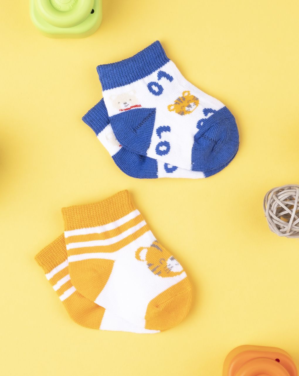 βρεφικά καλτσάκια με λιονταράκια πακέτο x2 για αγόρι - Prénatal