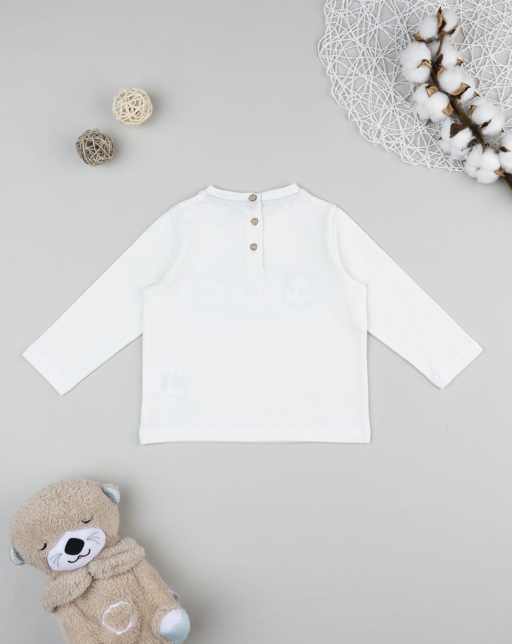 βρεφική μπλούζα λευκή με αρκουδάκια για αγόρι - Prénatal