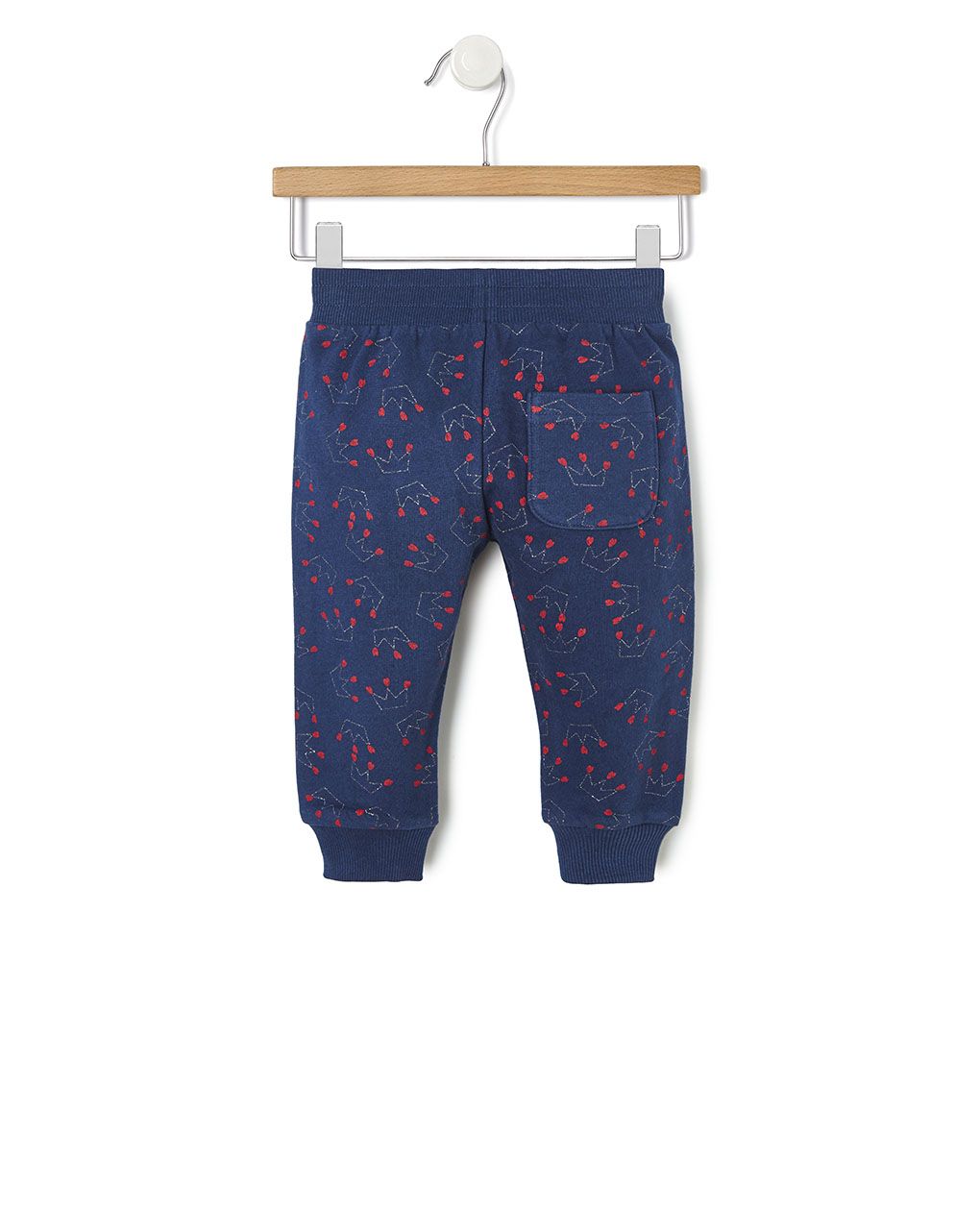βρεφικό παντελόνι φούτερ μπλε με στέμματα για κορίτσι - Prénatal