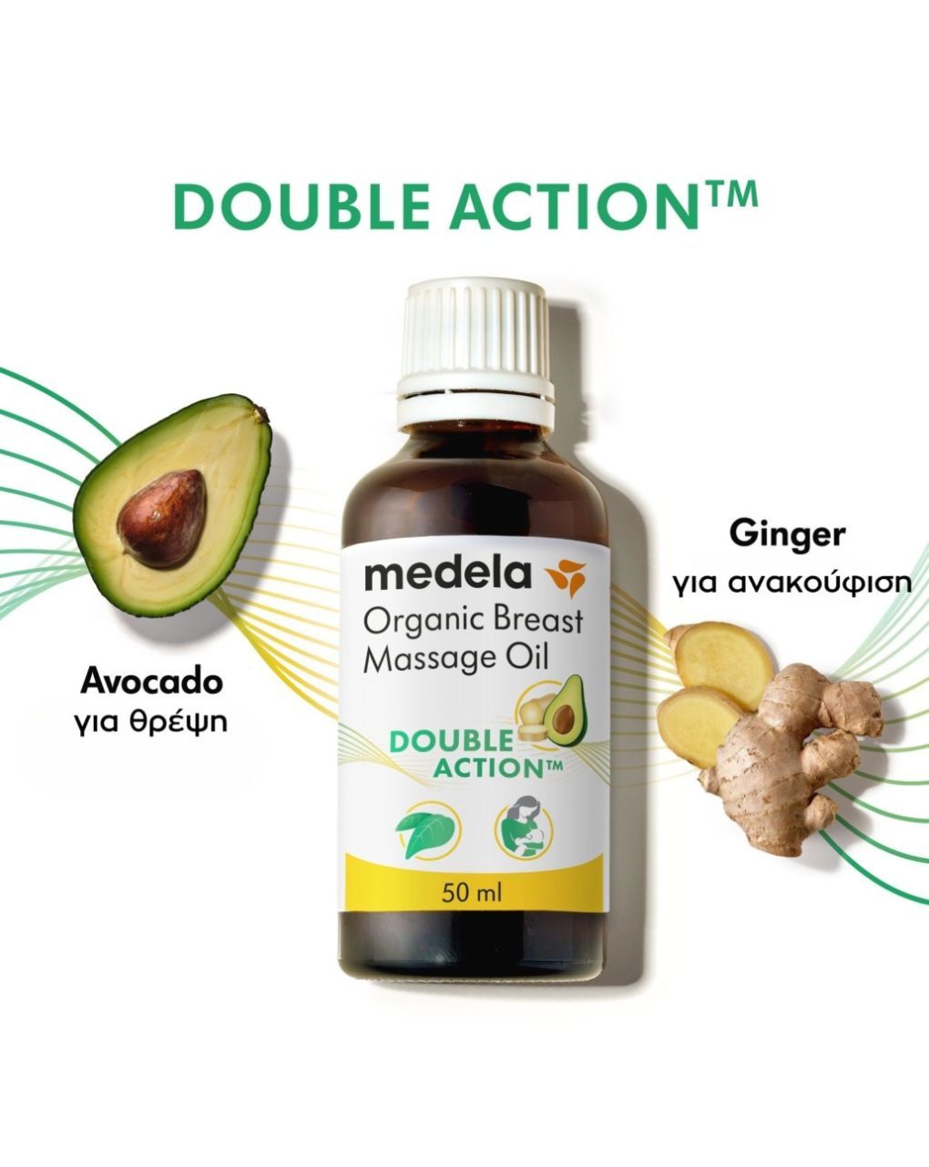 Medela σετ κρέμα βιολογική (βάλσαμο) θηλών 40gr και λάδι βιολογικό για μασάζ στήθους 50ml vegan - Medela
