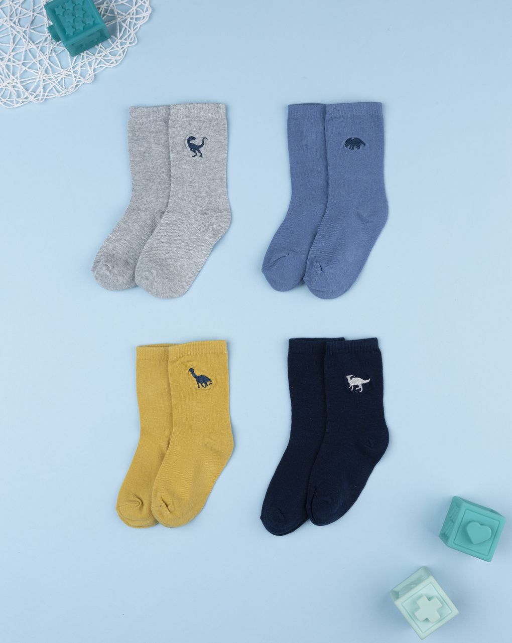παιδικά καλτσάκια πακέτο x4 με δεινόσαυρους για αγόρι
