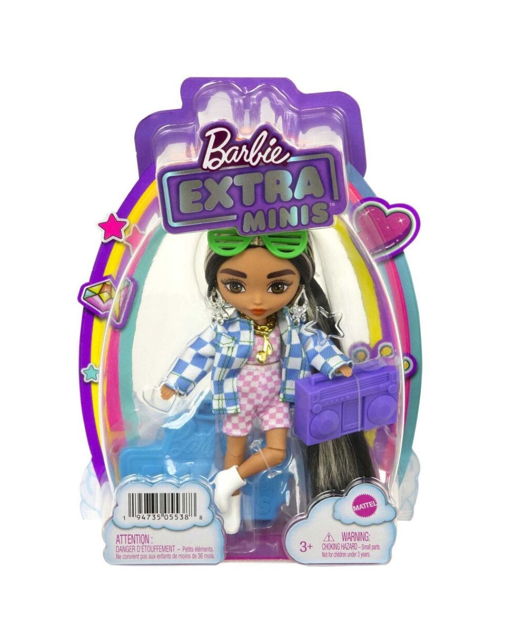 Mattel barbie κούκλα extra minis 14cm hgp64