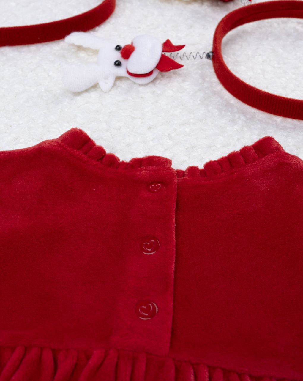 βρεφικό φόρεμα σενίλ κόκκινο classic για κορίτσι - Prénatal