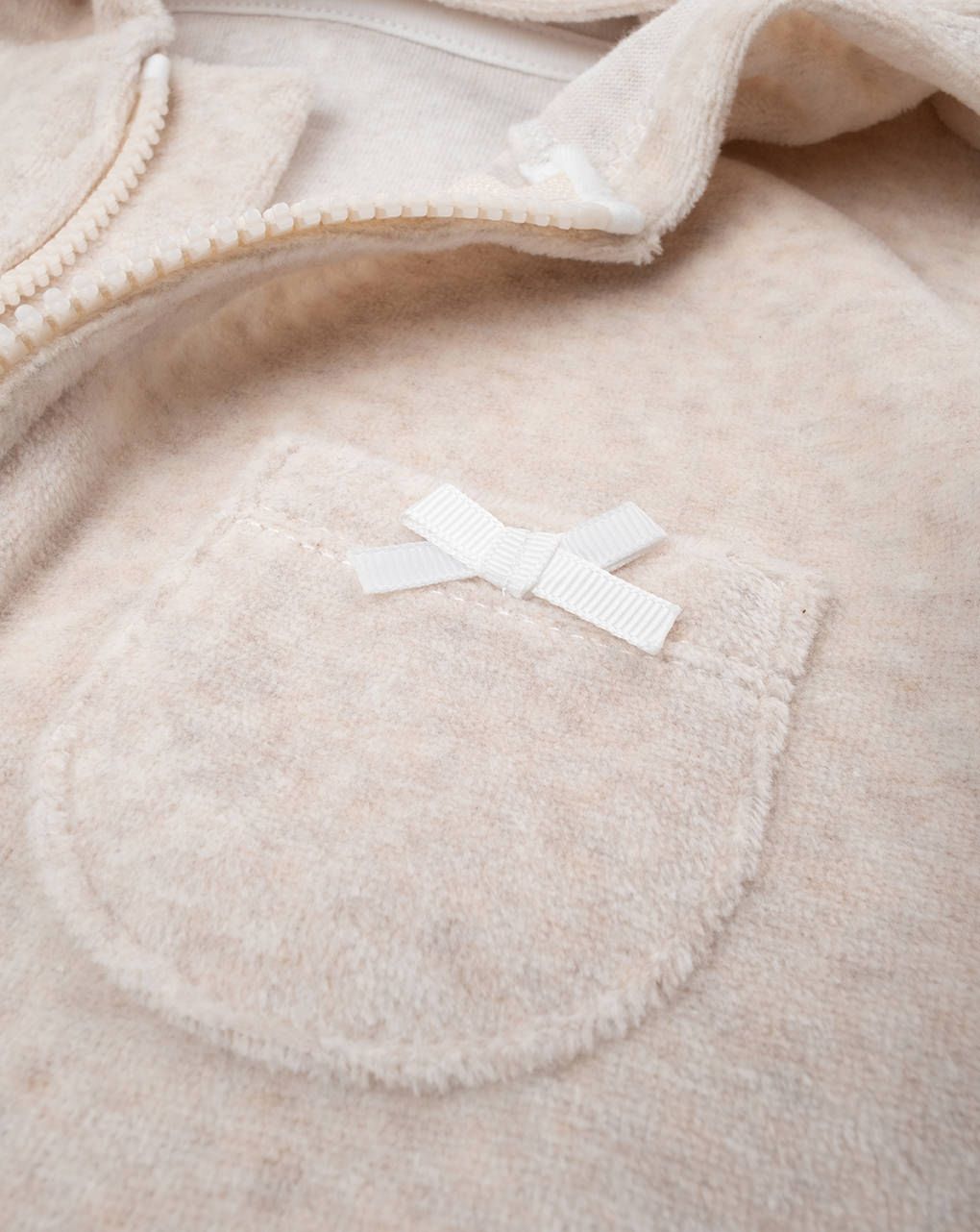 παιδική ζακέτα σενίλ μπεζ για κορίτσι - Prénatal