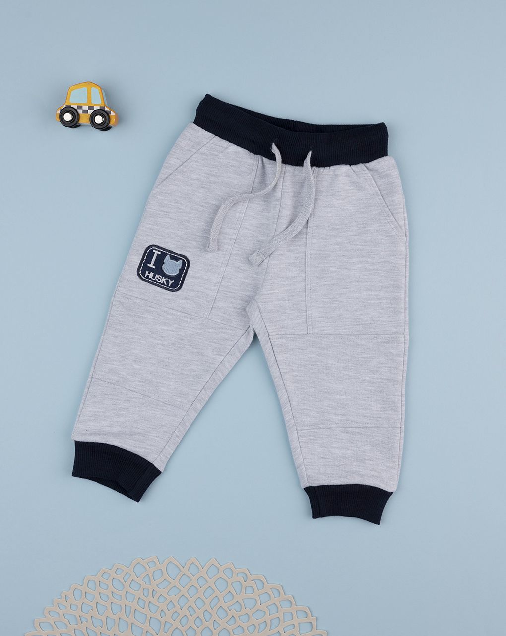 βρεφικό παντελόνι φόρμας γκρι husky για αγόρι