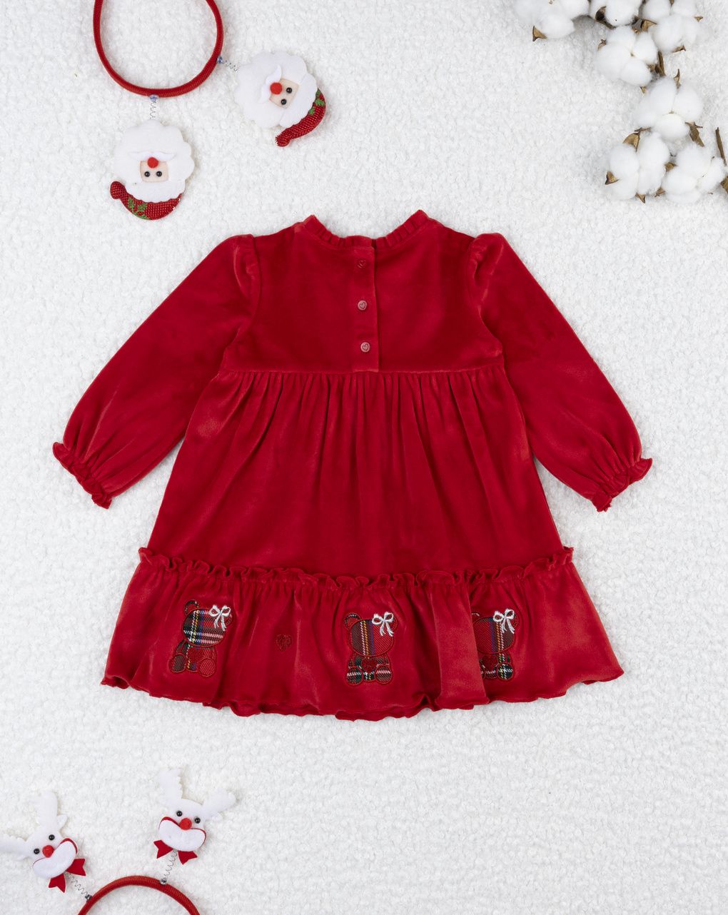 βρεφικό φόρεμα σενίλ κόκκινο classic για κορίτσι - Prénatal