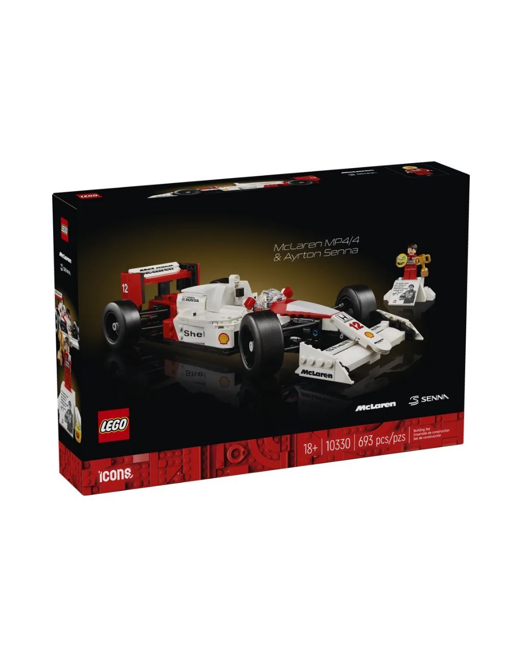 Lego icons mclaren mp4/4 & ayrton senna 10330