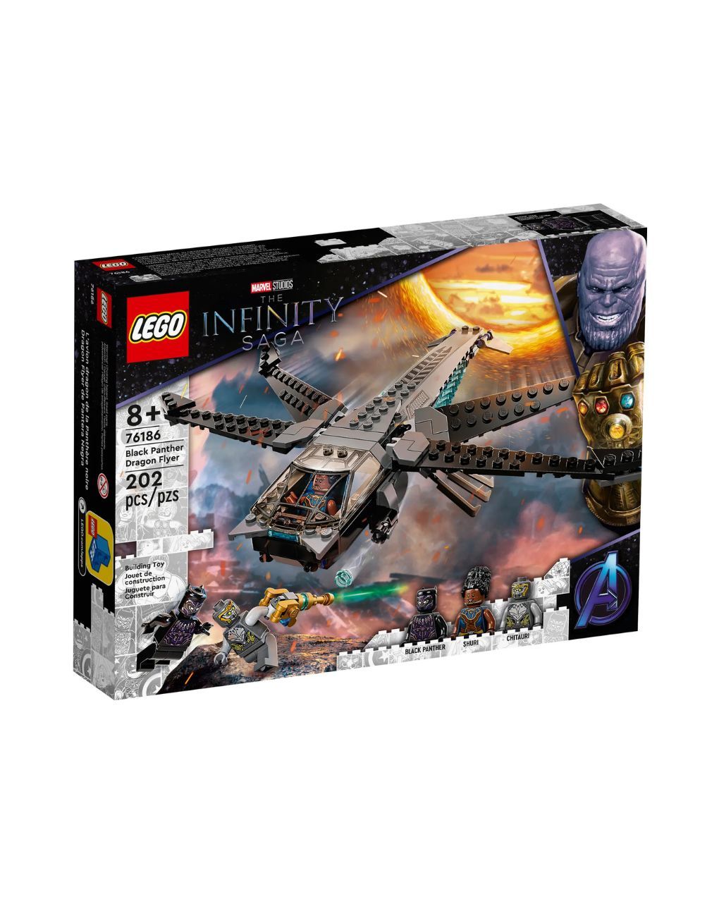 Lego marvel the infinity saga black panther dragon flyer 76186