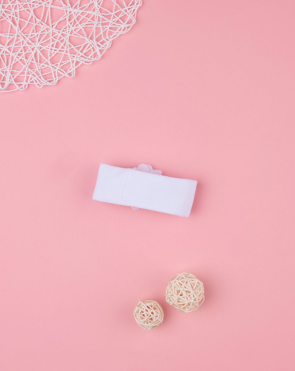 βρεφική κορδέλα μαλλιών λευκή με λουλούδι για κορίτσι - Prénatal