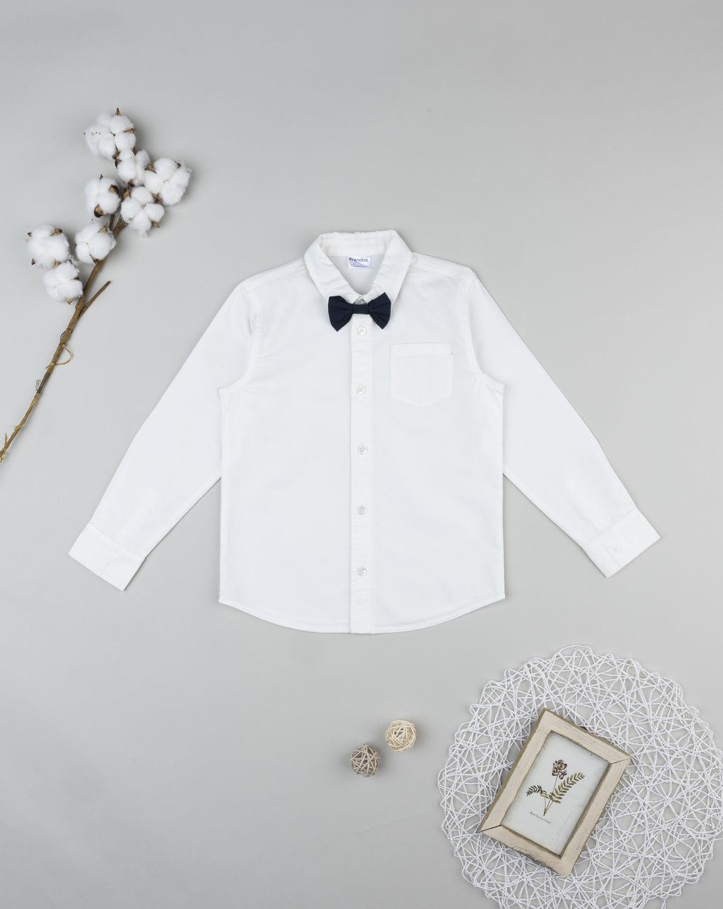 παιδικό πουκάμισο λευκό με παπιγιόν classic για αγόρι