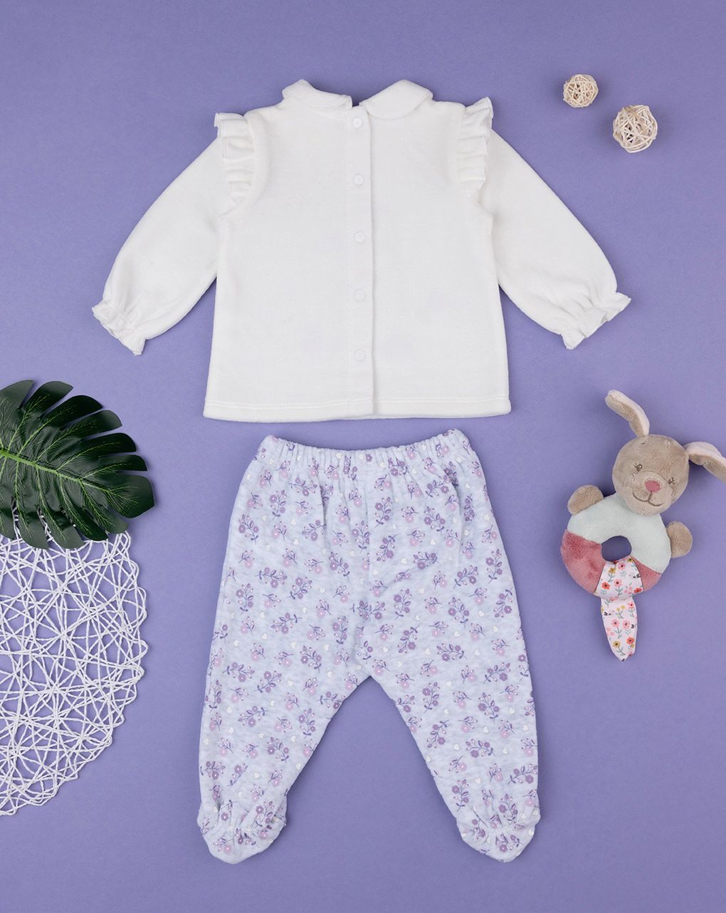 βρεφικό σετ μπλούζα και παντελόνι με λαγουδάκια για κορίτσι - Prénatal
