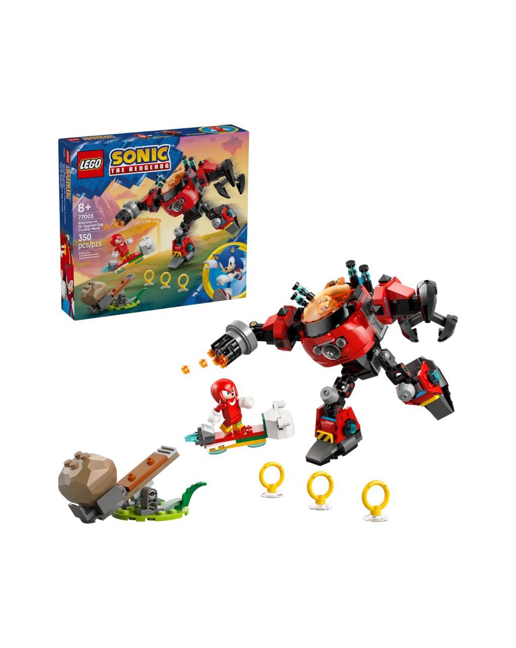 Lego sonic the hedgehog knuckles vs. dr. eggman egg crusher mech 77005 - Lego