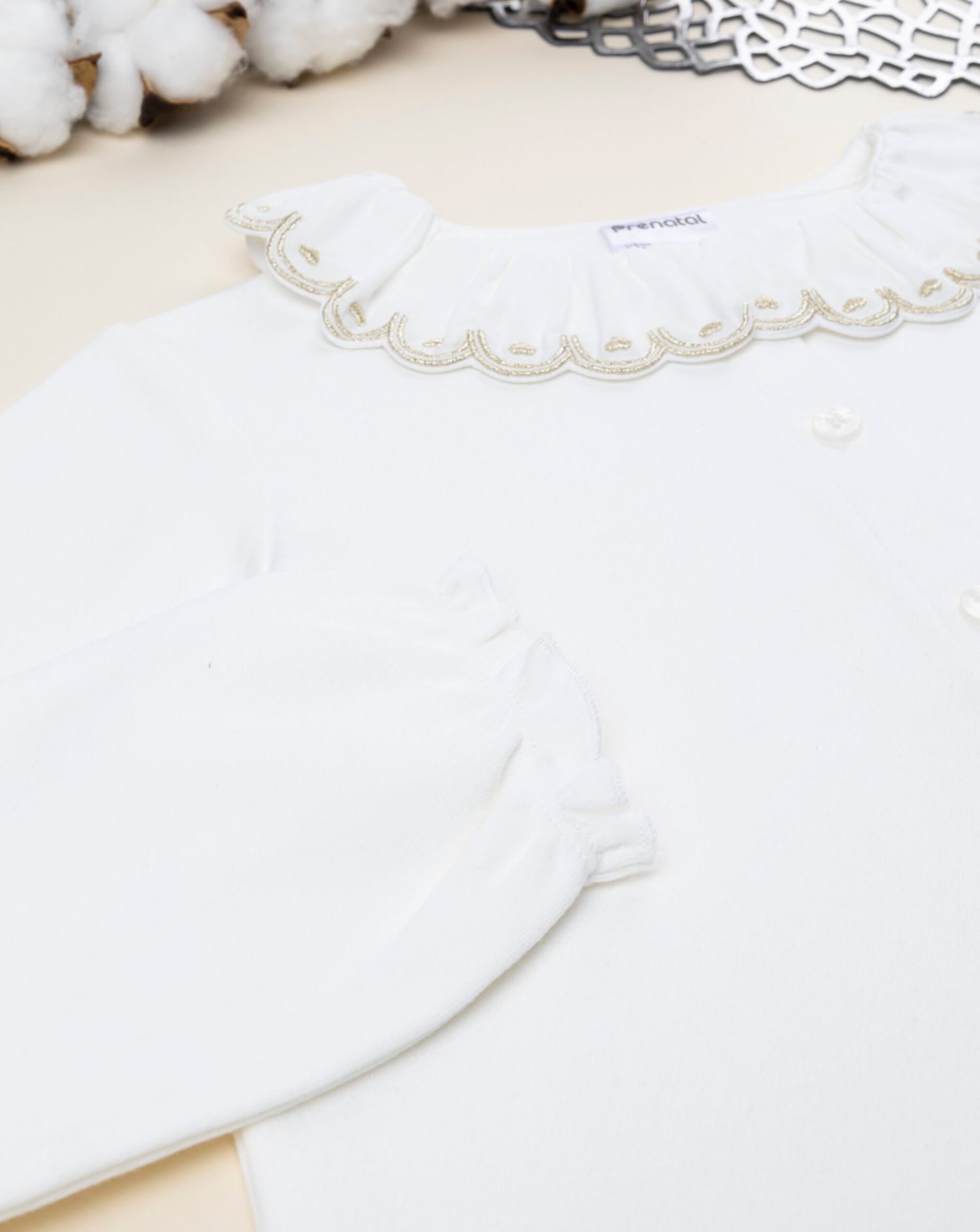 παιδικό πουκάμισο λευκό με βολάν για κορίτσι - Prénatal