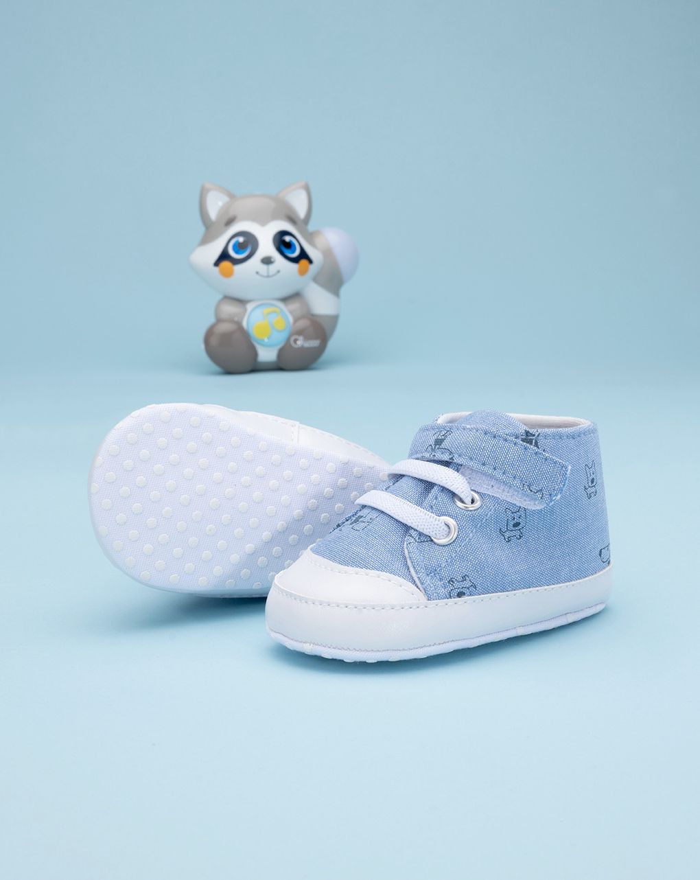 βρεφικά παπούτσια αγκαλιάς μπλε με σκυλάκια για αγόρι - Prénatal