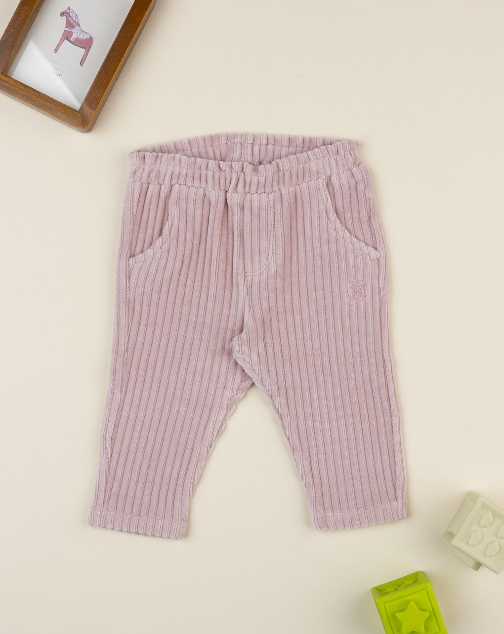 βρεφικό παντελόνι σενίλ σάπιο μήλο για κορίτσι - Prénatal