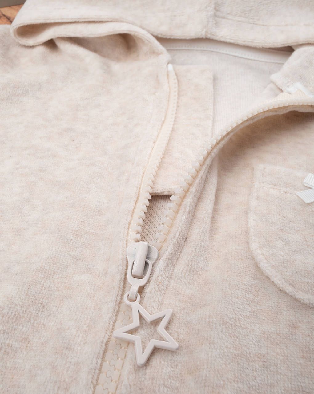 παιδική ζακέτα σενίλ μπεζ για κορίτσι - Prénatal